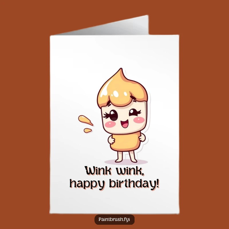 Free Printable Birthday Card: Winking Paintbrush - Playful DIY Fun!