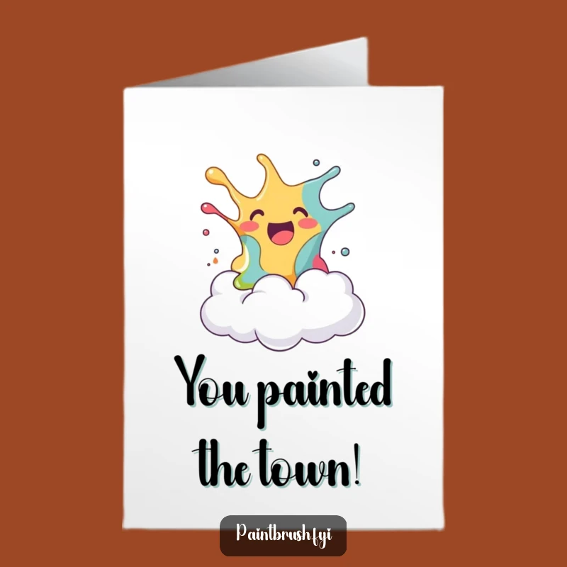 Free Printable Congrats Card: Paint Splatter Success, Funny Downloadable Gift
