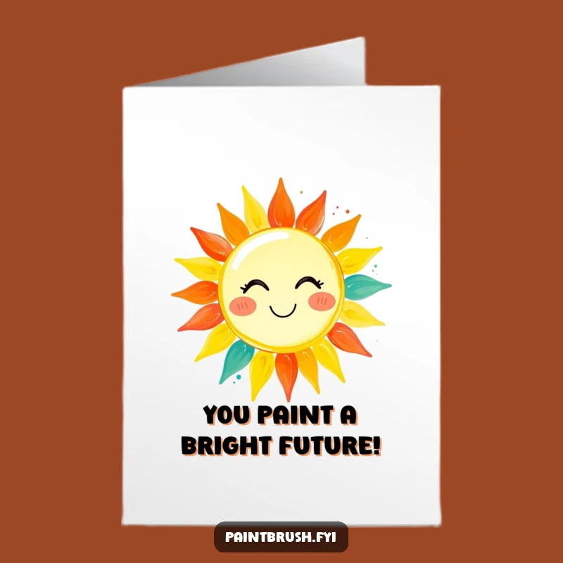 Free Printable Congrats Card: Paintbrush's Sunny Creation, Funny Downloadable Gift