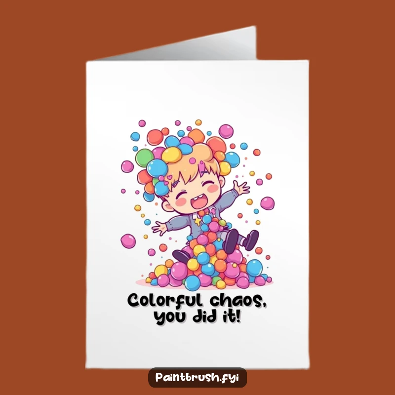 Free Printable Congrats Card: Painter's Colorful Chaos! Downloadable Gift