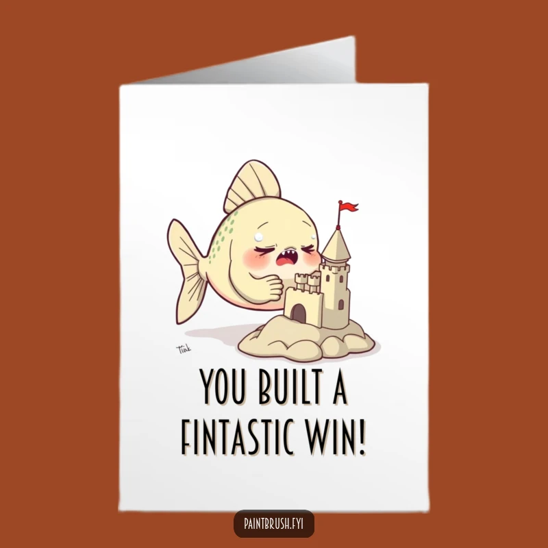 Free Printable Fish Sculpture Card: Funny Downloadable Art for Big Achievements