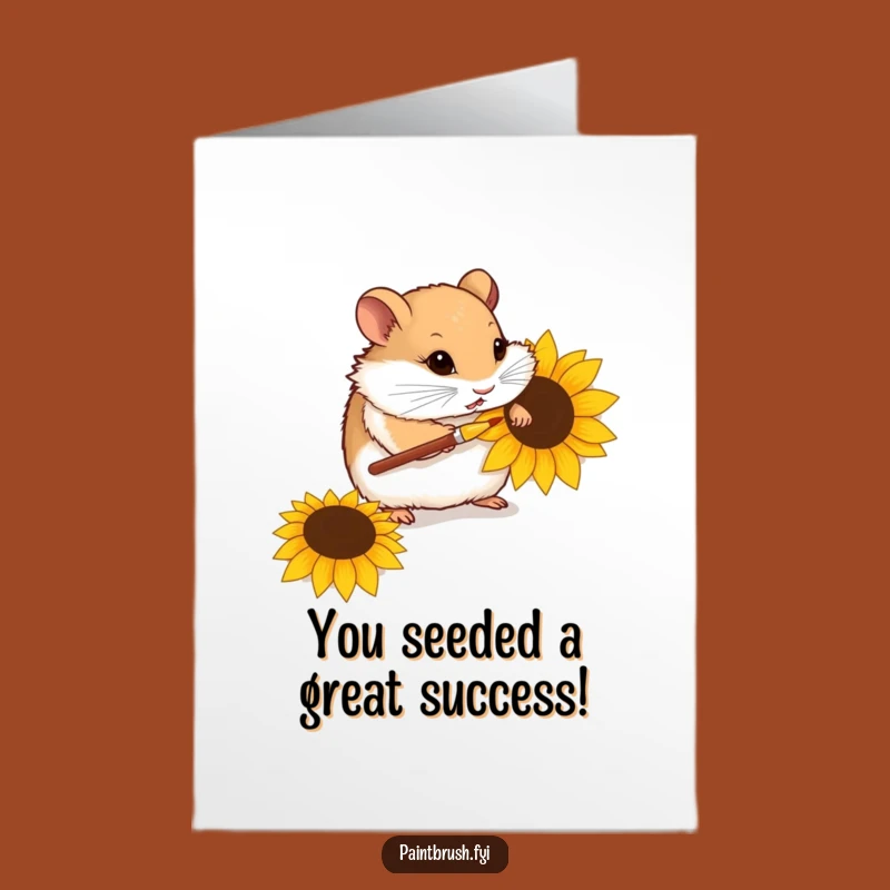 Free Printable Hamster Artist Card: Funny Downloadable Art for Small Victories