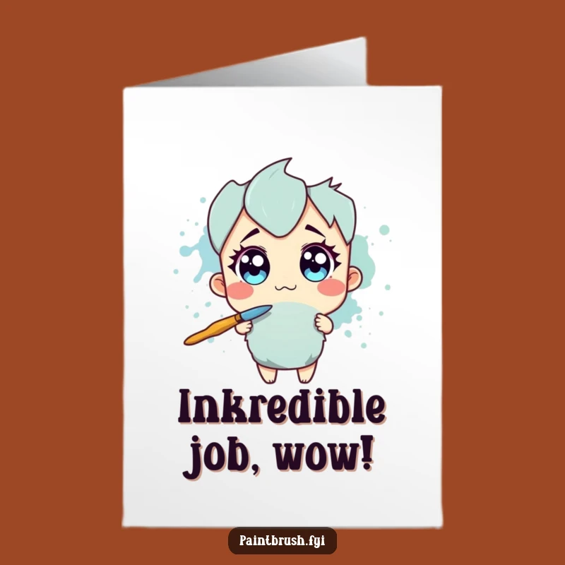 Shocking Free Printable Congrats Card: Ink Mishap Brush - Humorous Downloadable Reaction!