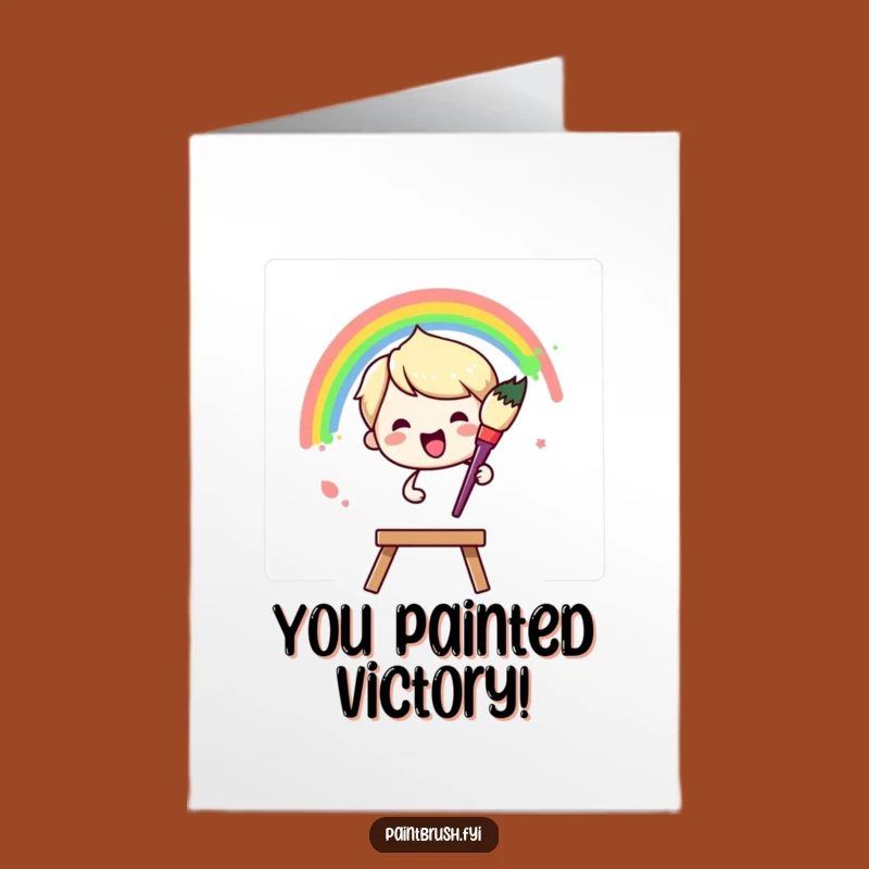 Vibrant Free Printable Congrats Card: Rainbow Paint - Cheerful Downloadable Success!