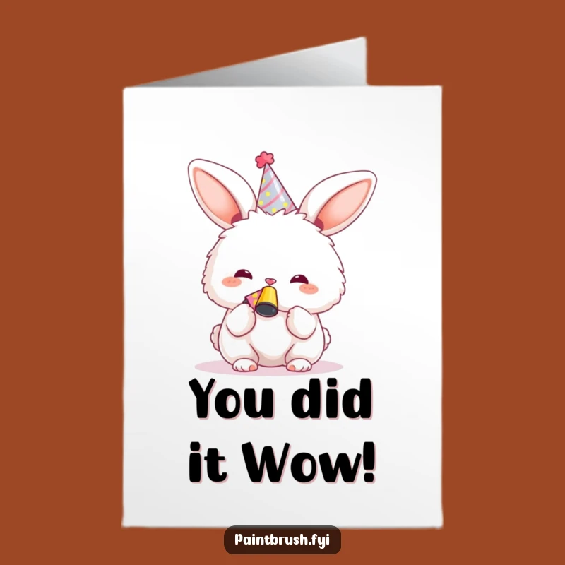 Free Printable Congrats Card: Funny Bunny Celebration for a Joyful Downloadable Gift