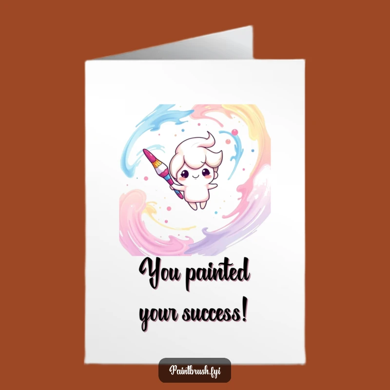 Free Printable Dreamy Paintbrush Congrats Card - Artistic Downloadable Gift for Achievements