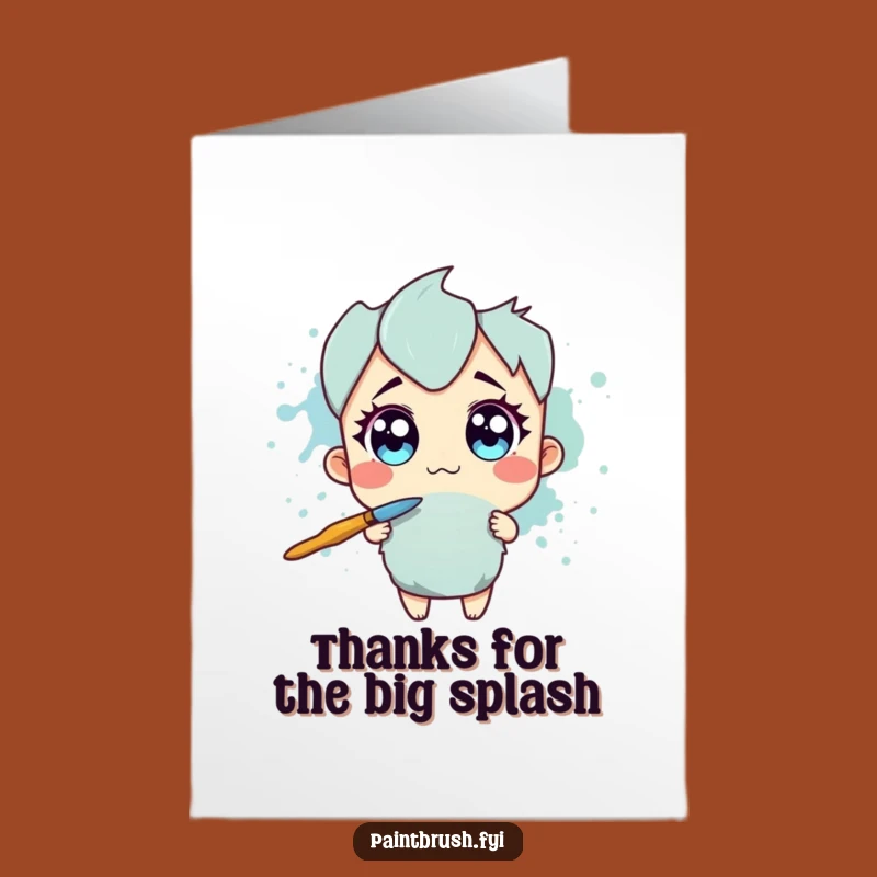 Comedic Free Printable Thank You Card: Ink Scare Brush - Funny Downloadable Thanks!