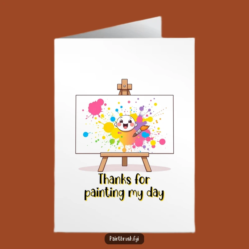 Free Printable Thank You Card: Cheerful Paint Splatter Art - Humorous Downloadable Gift