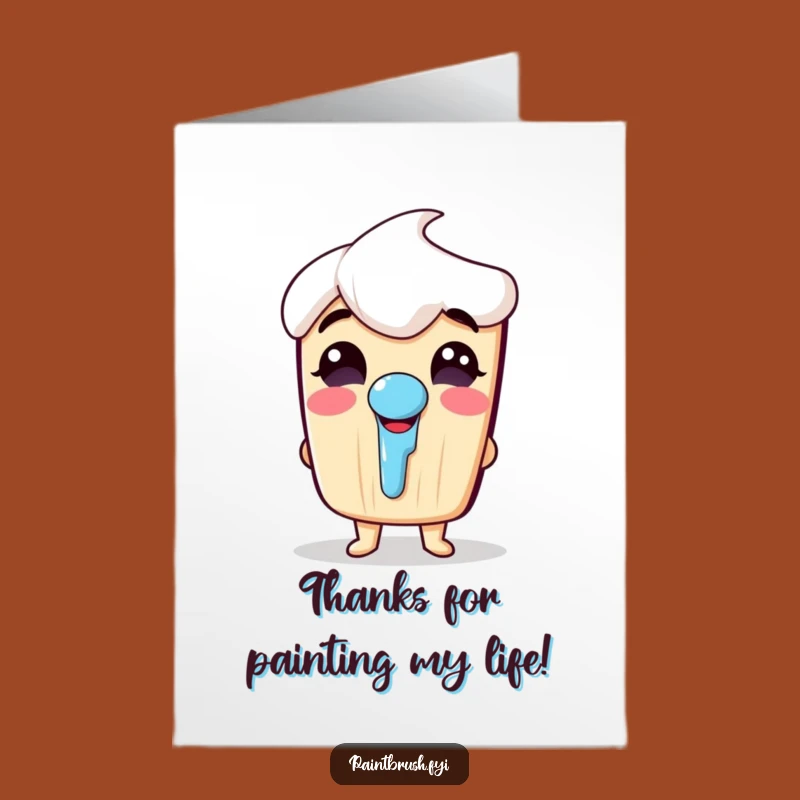 Free Printable Thank You Card: Giggling Paintbrush - Easy DIY Funny Appreciation Gift!