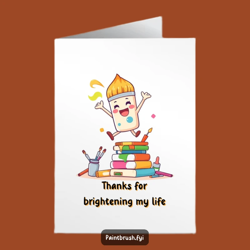 Free Printable Thank You Card: Joyful Paintbrush Leap - Fun Downloadable Gift
