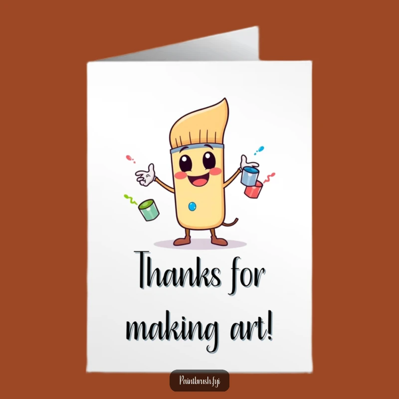 Free Printable Thank You Card: Juggling Paint Pots, Funny Downloadable Gift of Gratitude