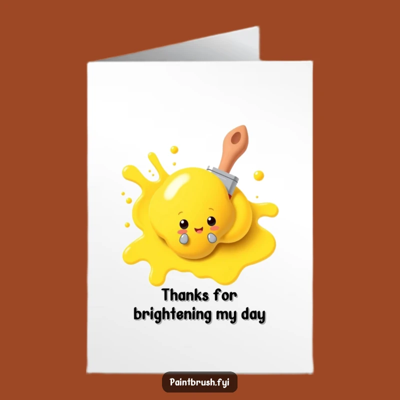 Free Printable Thank You Card: Playful Paintbrush Says Thanks with Color