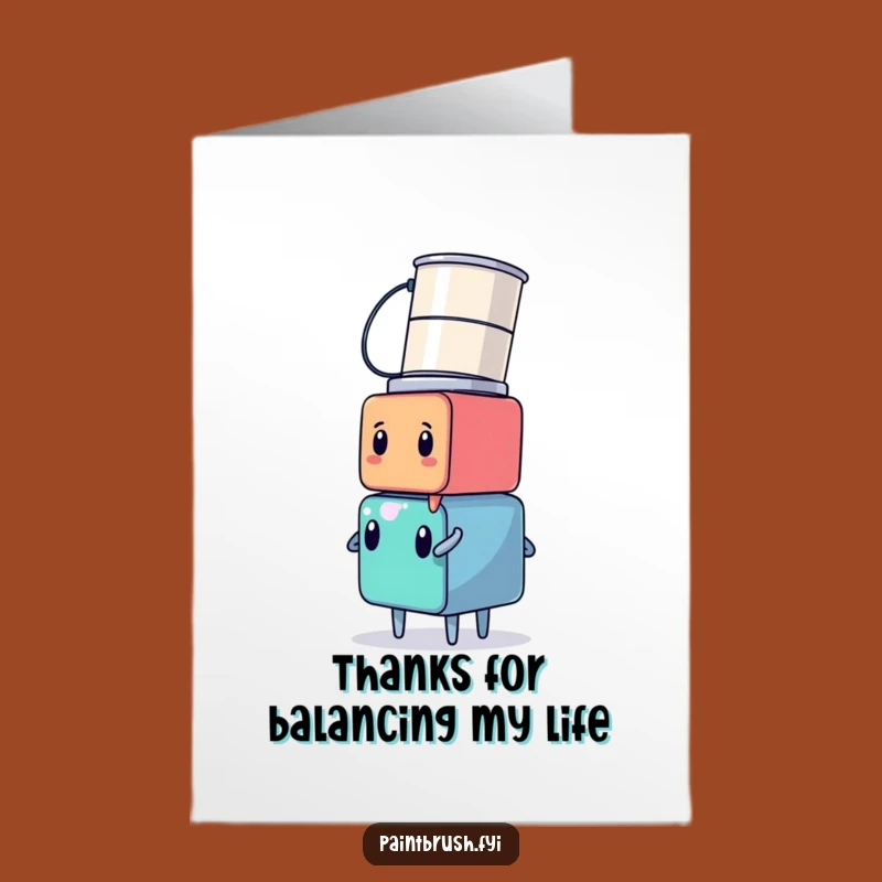 Free Printable Thank You Card: Cube's Paint Can Tower - A Humorous Thanks