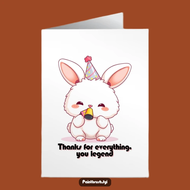 Free Printable Thank You Card: Cute Bunny Expression for a Heartfelt Downloadable Gift
