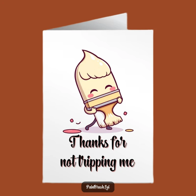 Free Printable Thank You Card: Paintbrush Mishap, Funny DIY Gratitude Downloadable