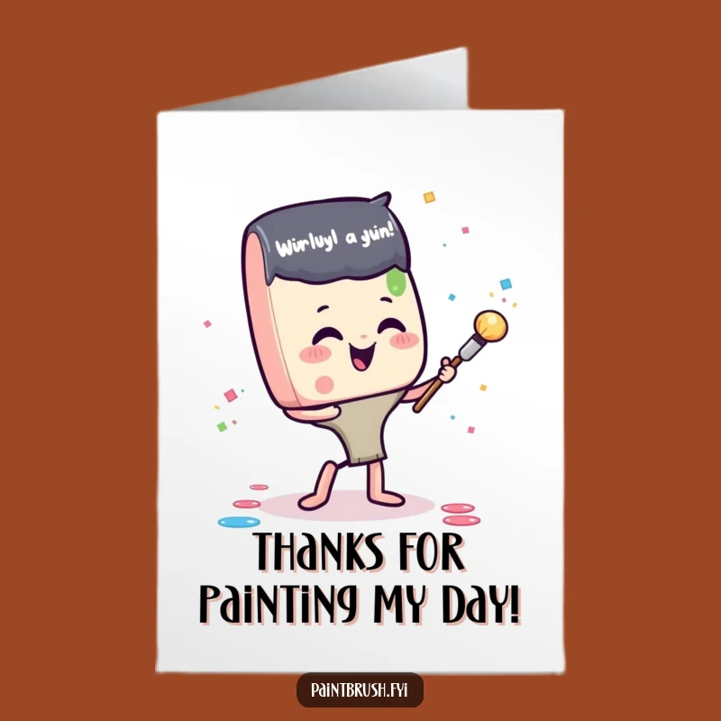 Free Printable Thank You Card: Glee Paintbrush Confetti - Express Gratitude with Humor