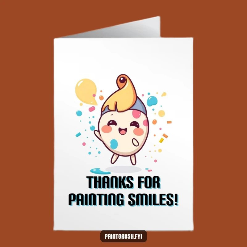 Funny Free Printable Thank You Card: Paintbrush's Art for a Colorful Download