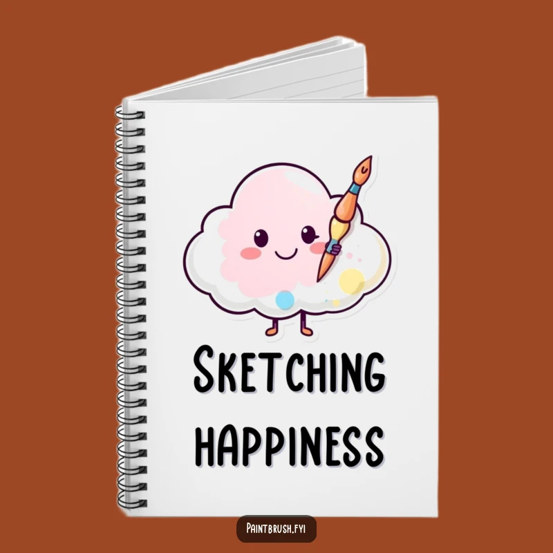 Funny Paintbrush Cloud Notebook: Journal Happy Thoughts, Perfect Funny Gift for Dreamers