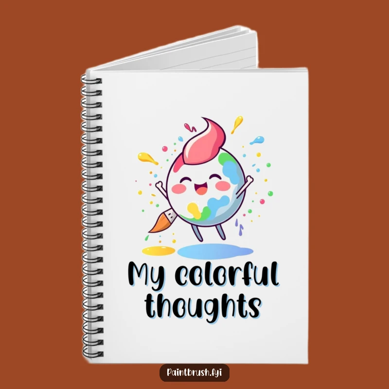 Funny Paintbrush Notebook: Capture Ideas in Rainbow Hues