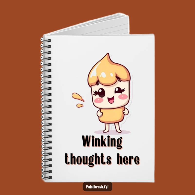 Funny Winking Paintbrush Notebook: Jot Down Ideas with a Playful Wink