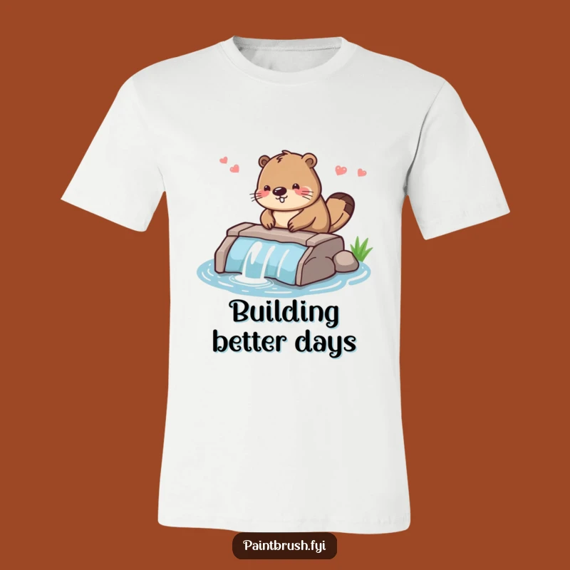 Funny Beaver Dam Builder T-Shirt: Diligent Worker Smoothing Edges, Hilarious Tee