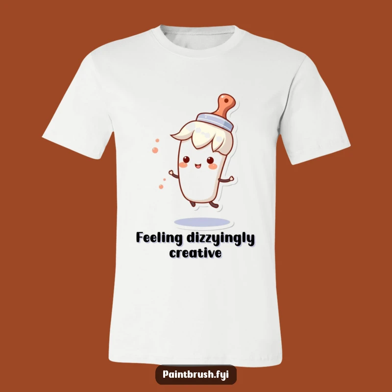 Funny Hat Party Paintbrush T-Shirt: Happy Spin, Creative Fun, Hilarious Gift for Artists