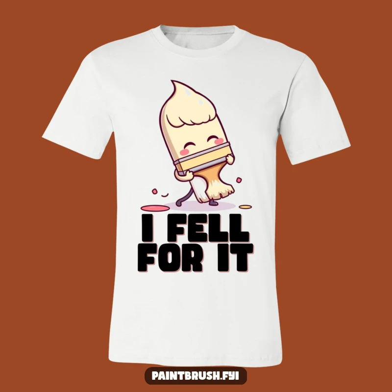 Funny Tripping Paintbrush T-Shirt: Hilarious Artist Apparel for Clumsy Creators