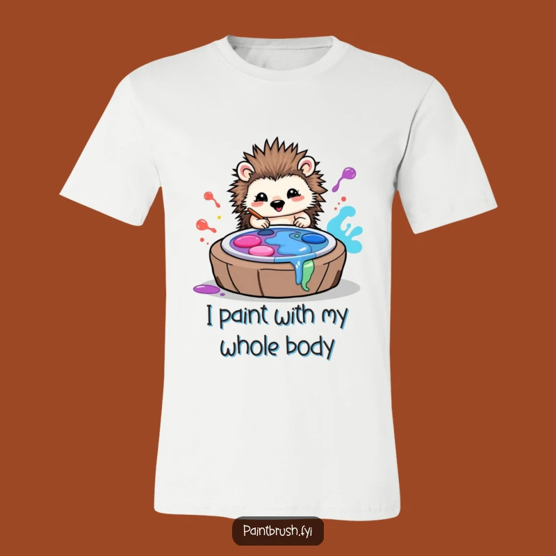 Funny Hedgehog T-Shirt: Wearable Art from a Rolling Paint Palette Master