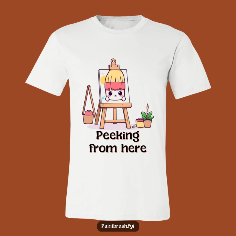 Funny Shy Paintbrush Shirt: Hiding Artist, Perfect Introvert Gift!