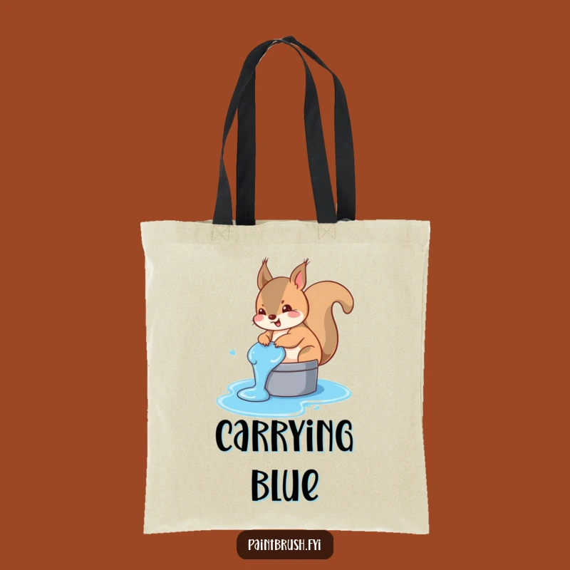 Funny Squirrel Blue Tail Tote Bag - Eco-Friendly Carry-All for Artful Messes