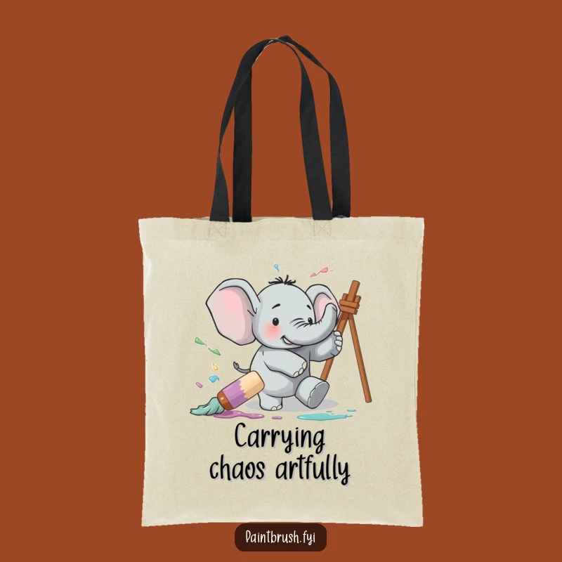 Funny Elephant Paint Spill Tote Bag: Carry Your Art Supplies (and Maybe Some Paint)