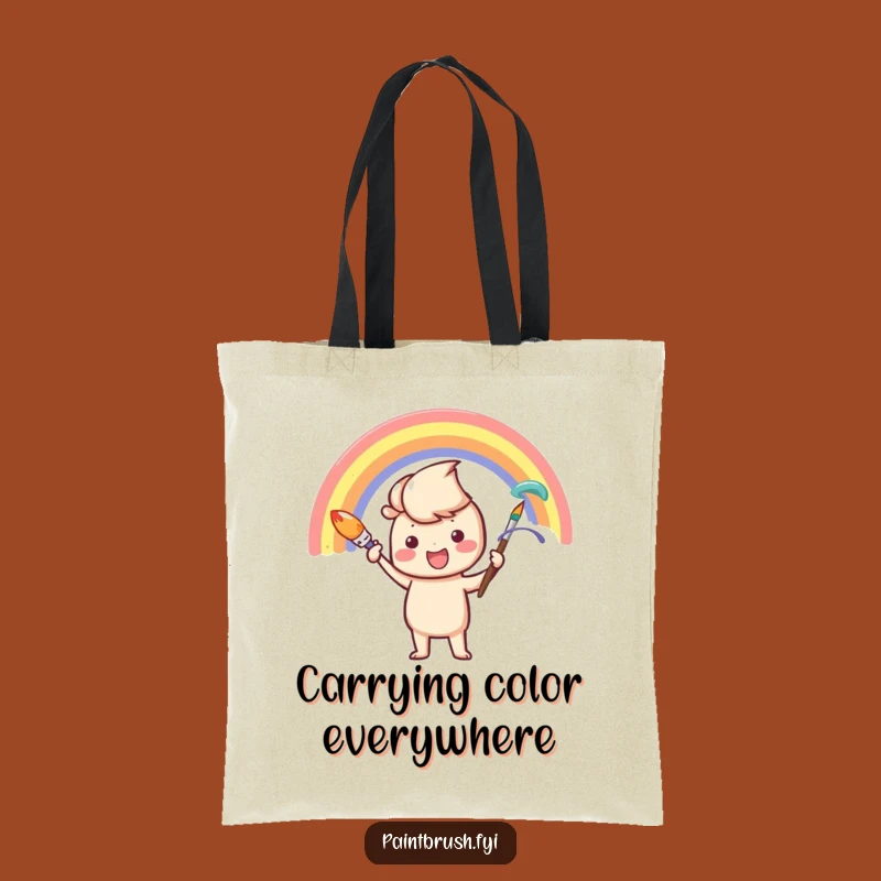 Funny Rainbow Painter Tote Bag: Carry Your Art and Joy Everywhere