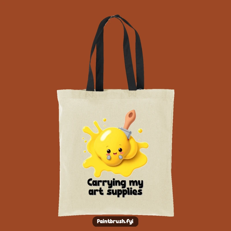 Funny Paintbrush Art Tote Bag: Art Supply Carrier - Perfect Gift!