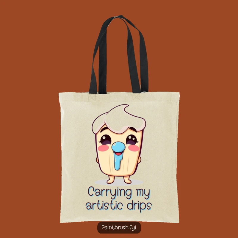 Funny Giggling Paintbrush Tote Bag: Carry Your Art and Your Chuckles