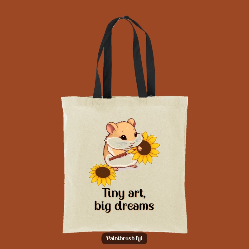 Funny Hamster Artist Tote Bag: Carry Your Essentials with Tiny Masterpieces