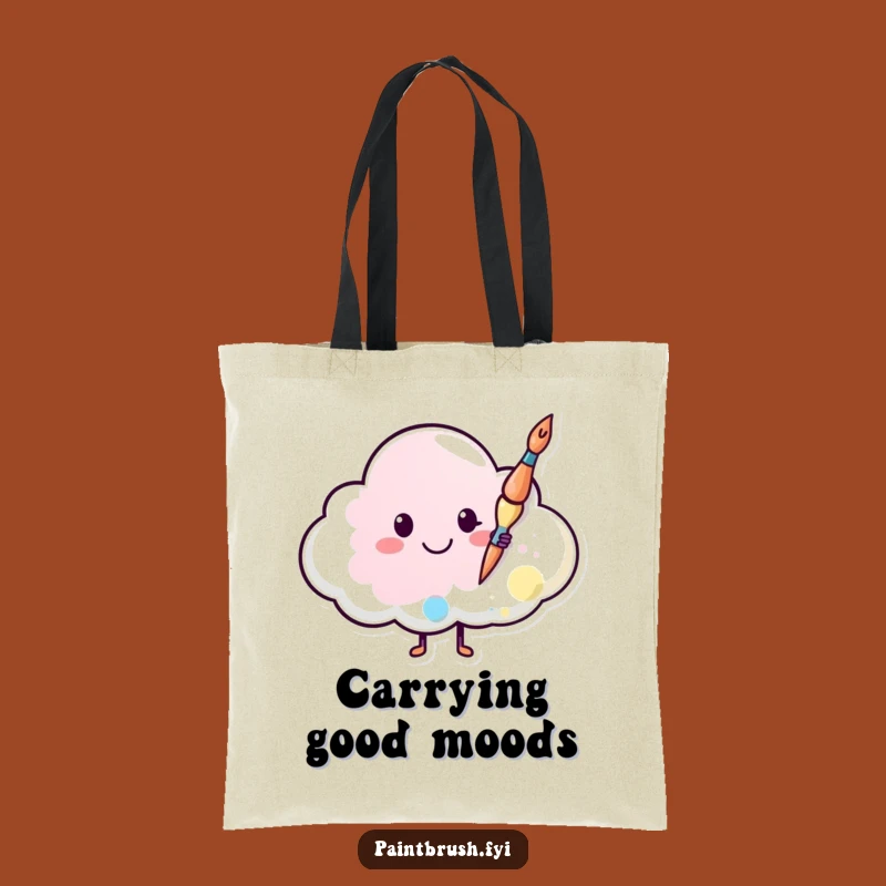 Funny Paintbrush Cloud Tote Bag: Carry Smiles Everywhere, Perfect Funny Gift for Art Enthusiasts