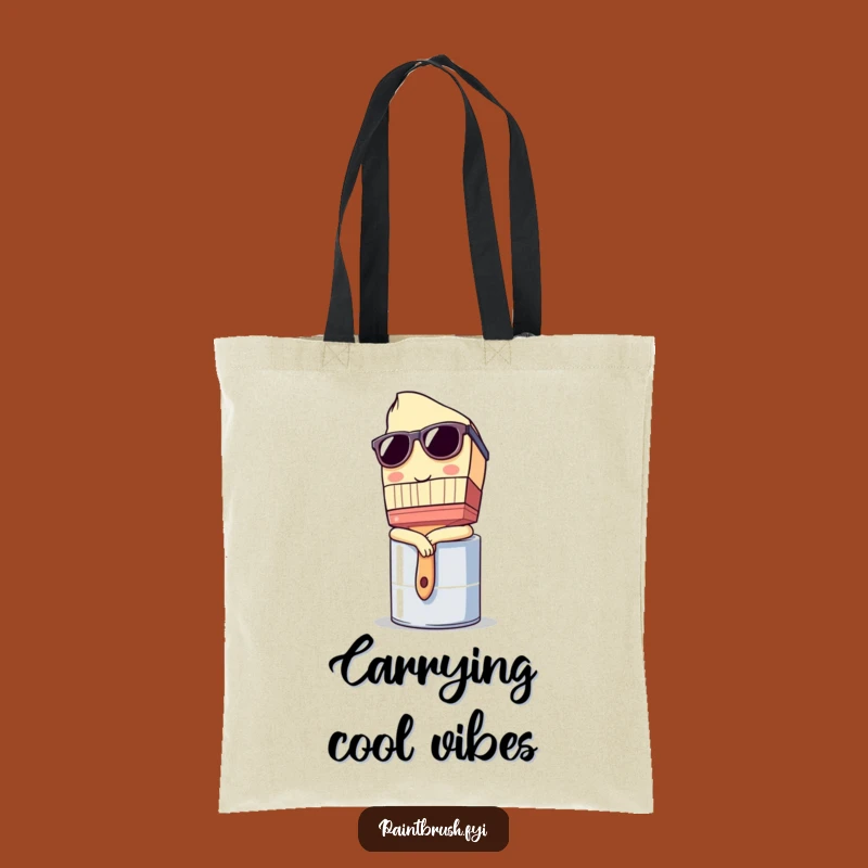 Funny Tote Bag: Cool Sunglasses Paintbrush - Chic Funny Gift Bag