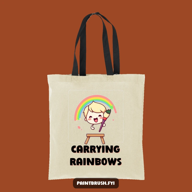 Funny Tote Bag: Rainbow Painting Art - Practical Funny Gift Bag