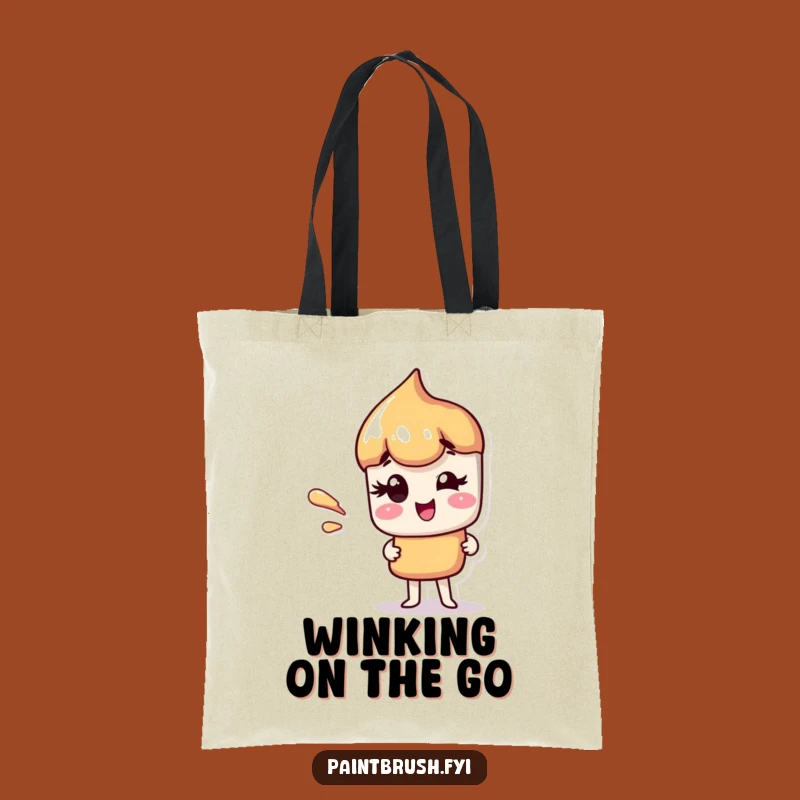 Funny Winking Paintbrush Tote Bag: Carry Your Style with a Wink