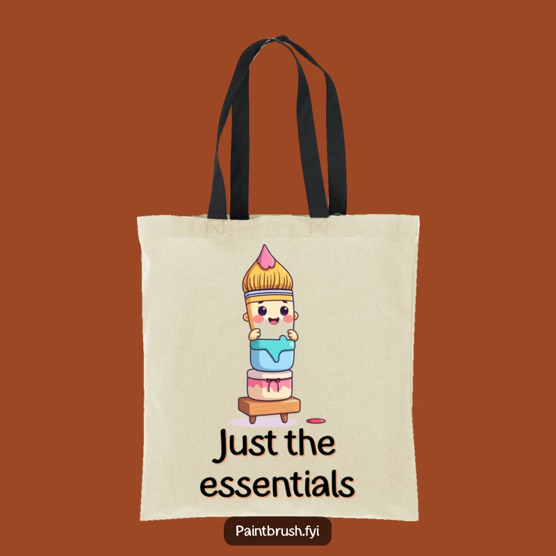 Funny Paintbrush Tote Bag: Carry Your Colors with Precarious Flair